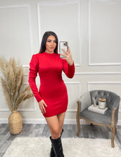 Delilah High Neck Mini Dress - Red